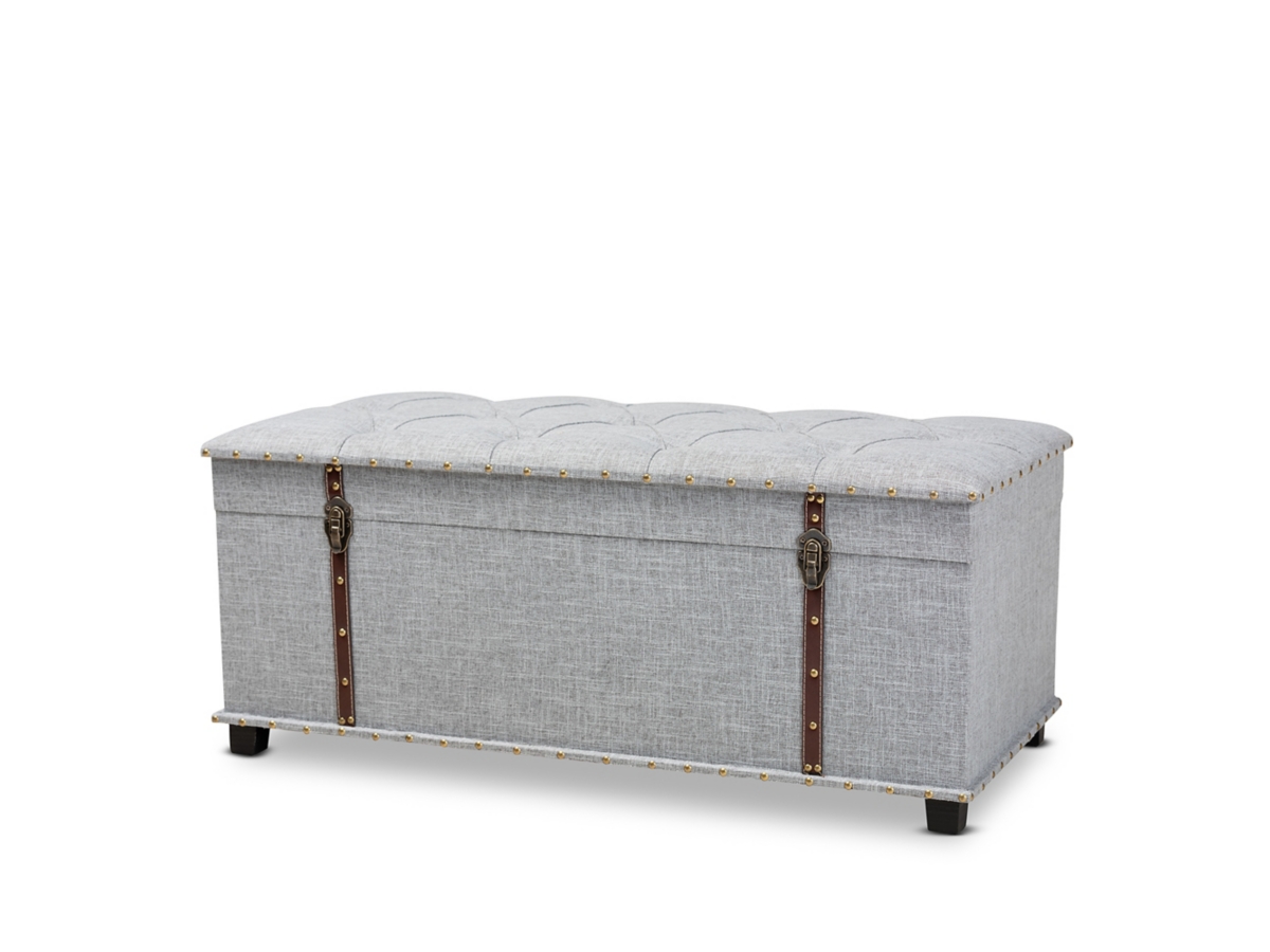 Baxton Studio Kyra Storage Trunk Ottoman Ashley