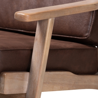 Leather effect online armchair