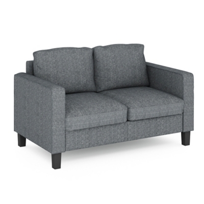 Bayonne Modern Upholstered Loveseat, Gray, large