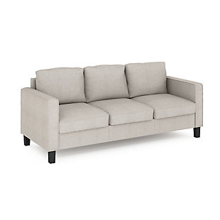 Bayonne Modern Upholstered 3-Seater Sofa, Beige, large