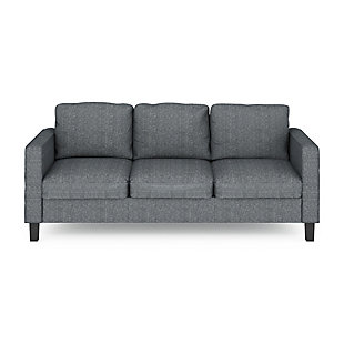 Bayonne Modern Upholstered 3-Seater Sofa, Gray, large