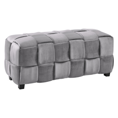 Armen Living Armen Living Raven Contemporary Long Ottoman in Gray Velvet, , large