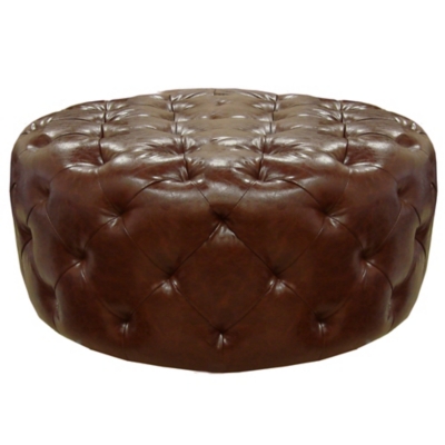 Armen Living Armen Living Victoria Ottoman In Brown Bonded Leather, , large