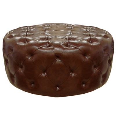 Armen Living Armen Living Victoria Ottoman In Brown Bonded Leather, , large