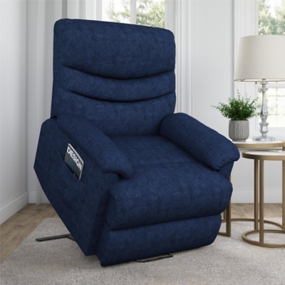 Dorel Living Sanders Power Lift Recliner, Blue, rollover