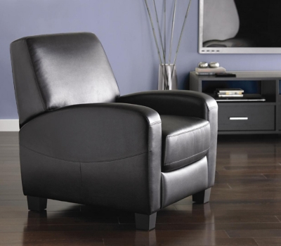 Atwater Living Faux Leather Home Theater Chair Recliner, , rollover