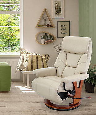 Relax-R Bishop Recliner in Air Leather, Cobblestone, rollover