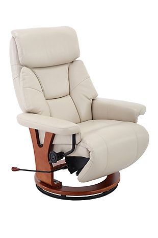 Relax-R Bishop Recliner in Air Leather, Cobblestone, large