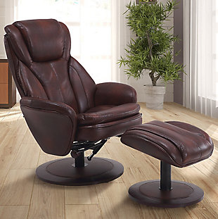 Relax-R Nova Recliner in Air Leather, Brown, rollover