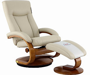 Relax-R Hamilton Recliner and Ottoman in Air Leather, Beige, large