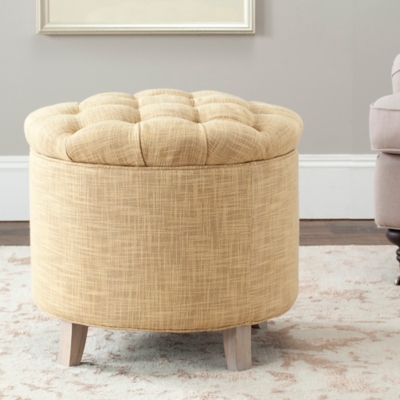 Safavieh Amiela Tufted Ottoman, Yellow, rollover