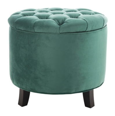 Safavieh Amiela Tufted Ottoman, Teal, large