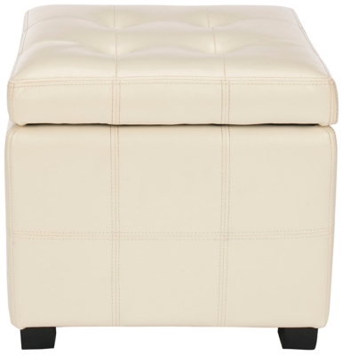 Safavieh Maiden Square Tufted Ottoman, Cream, large