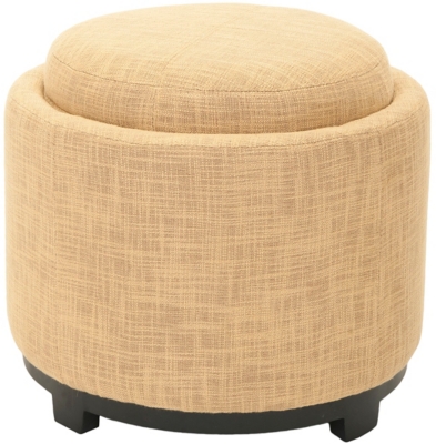 Safavieh Chelsea Round Tray Ottoman, Gold, large