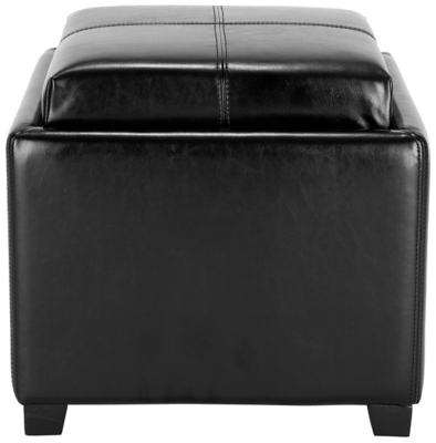 Safavieh Harrison Single Tray Ottoman, Black, large