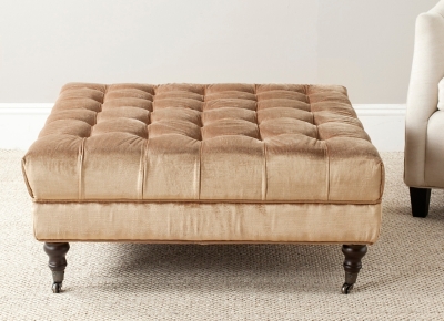 Safavieh Clark Cocktail Ottoman, Gold, rollover