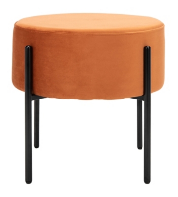 Safavieh Lisbon Round Ottoman, Orange, large