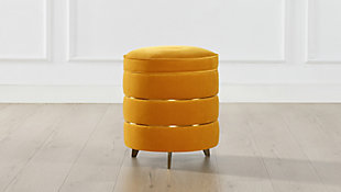 ACG Green Group, Inc. Round Accent Storage Ottoman, Rich Yellow, rollover