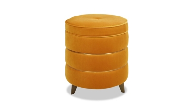 ACG Green Group, Inc. Round Accent Storage Ottoman, Rich Yellow, large