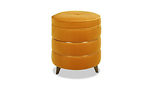 ACG Green Group, Inc. Round Accent Storage Ottoman, Rich Yellow, large