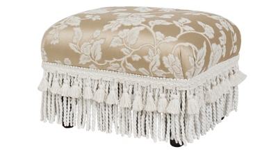 ACG Green Group, Inc. Traditional Decorative Ottoman, Champagne Beige, large