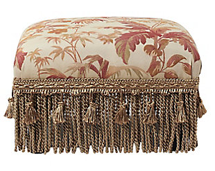 ACG Green Group, Inc. Traditional Decorative Ottoman, Red/Beige, large