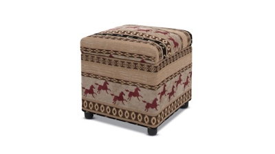 ACG Green Group, Inc. Equestrian Upholstered Storage Ottoman, Multicolored, , large