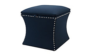 ACG Green Group, Inc. Concaved Storage Ottoman, Midnight Blue, large