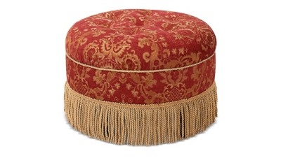 ACG Green Group, Inc. Tufted Decorative Round Ottoman, Red Gold, large