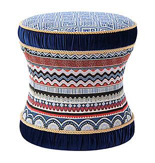 ACG Green Group, Inc. Decorative Ottoman, Blue/Red, large