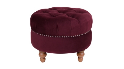 ACG Green Group, Inc. Victorian Tufted Round Ottoman, , large