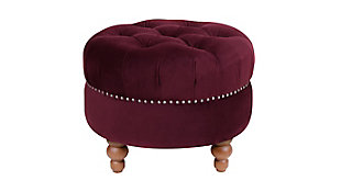 ACG Green Group, Inc. Victorian Tufted Round Ottoman, , large