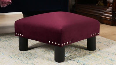 ACG Green Group, Inc. Square Accent Ottoman, Burgundy, large
