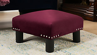 ACG Green Group, Inc. Square Accent  Ottoman, Burgundy, rollover