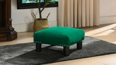 ACG Green Group, Inc. Square Accent Ottoman, Ultramarine Green, rollover