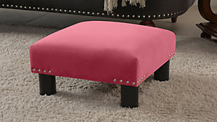 ACG Green Group, Inc. Square Accent Ottoman, Garnet Rose, rollover