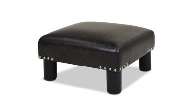 ACG Green Group, Inc. Square Accent Ottoman, Vintage Black/Brown, large