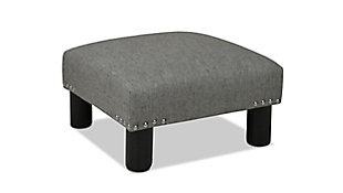 ACG Green Group, Inc. Square Accent Ottoman, Dark Heathered Gray, large