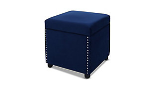 ACG Green Group, Inc. Storage Cube Ottoman with Nailhead Accents, , large
