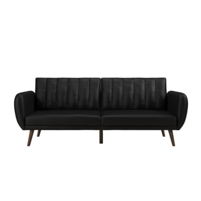 Novogratz Brittany Faux Leather Futon, Black, large