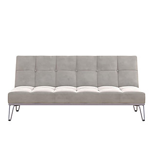 Novogratz Elle Convertible Sofa Bed and Couch, Gray, large