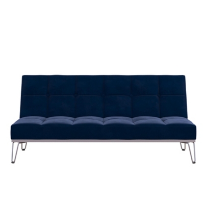 Novogratz Elle Convertible Sofa Bed and Couch, Blue, large