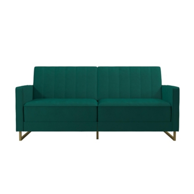 Novogratz Skylar Velvet Coil Futon, Green, large