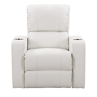 Tucson Gel Leather Recliner, White, large