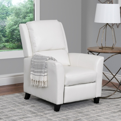 Kate Bonded Leather Recliner, White, rollover