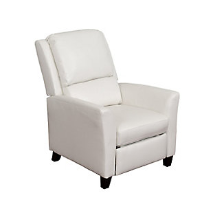 Kate Bonded Leather Recliner, White, large