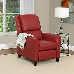 Kate Bonded Leather Recliner, Red, rollover
