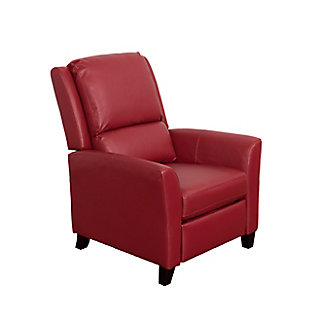 Kate Bonded Leather Recliner, Red, large