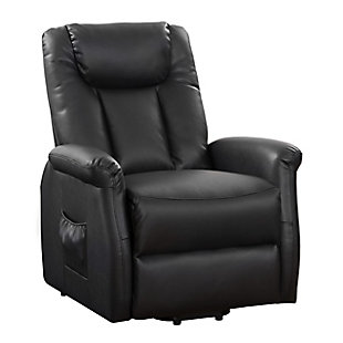 Arlington Gel Leather Power Lift and Rise Recliner, Black, large