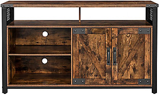 Vasagle Rustic TV Stand with Barn Doors, , large